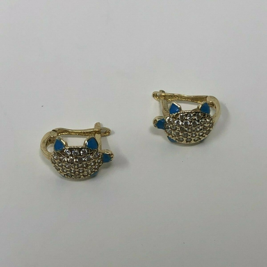 Brand New Girls 14 Karat Gold Handmade Earrings